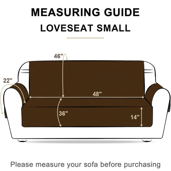 Chocolate Brown and Beige Reversible Sofa Cover, Size Small (fits 48” loveseat) - Picture 7 of 7